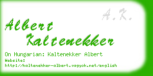 albert kaltenekker business card